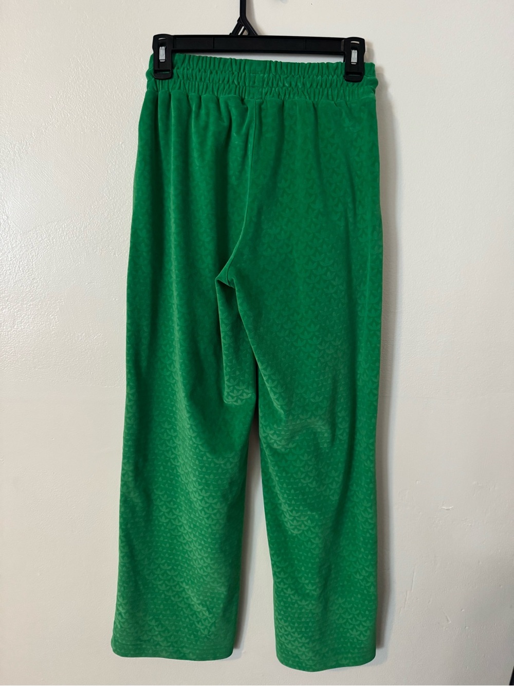 adidas Green Wide-Leg Track Pants with Pink Drawstring Small - Picture 7 of 9
